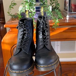 The original Dr. Martens black leather boots.